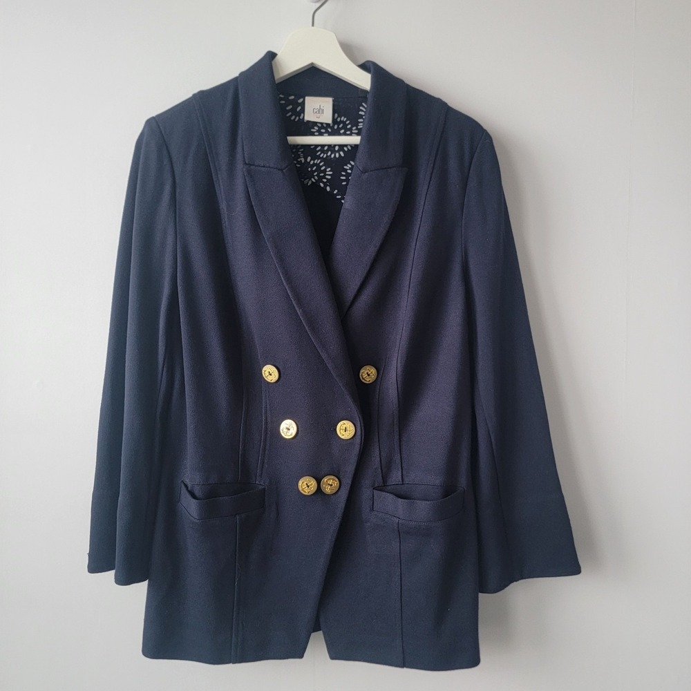 Cabi women's Grand Slam Nautical Blazer Jacket size 12 long sleeve Style #5150